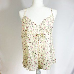 J Crew 100% Silk Floral Pajama Tank Size L